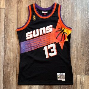 Steve Nash Swingman Collection Mitchell&Ness Black Suns Basketball Jersey Medium